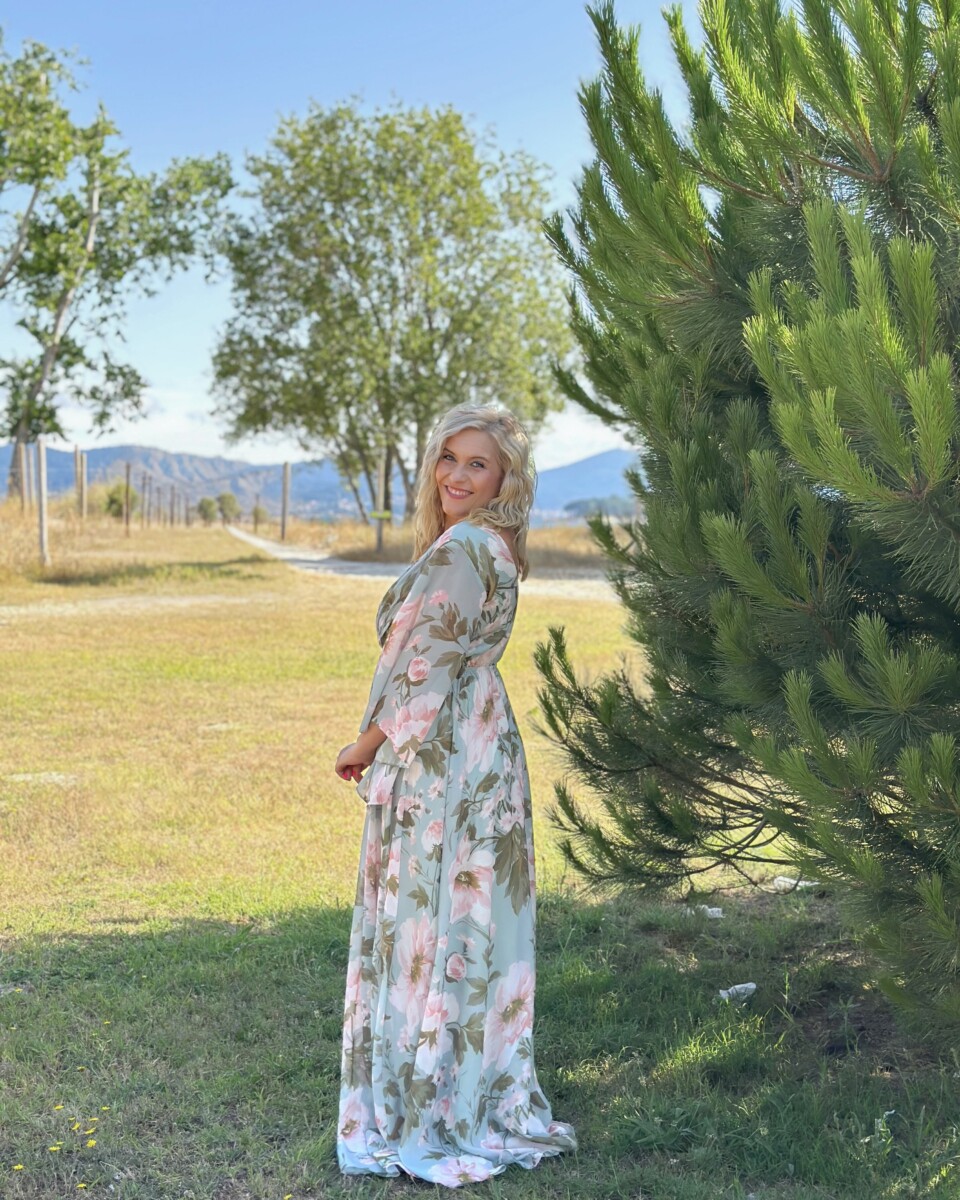 Vestido Gasa Mangas Estampado Curvy - Imagen 5