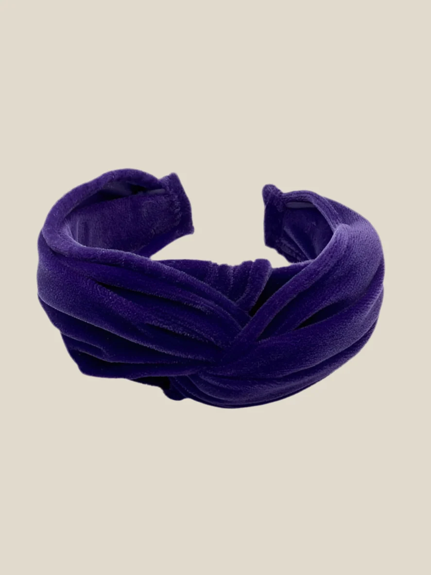 Diadema Baronesa morada de terciopelo - Imagen 2