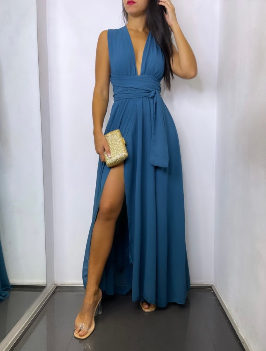 Vestido Multiposición Gasa Abertura - Imagen 5