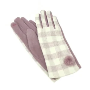 Guantes cuadros Lila