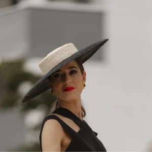 Canotier Cruz negra y blanca