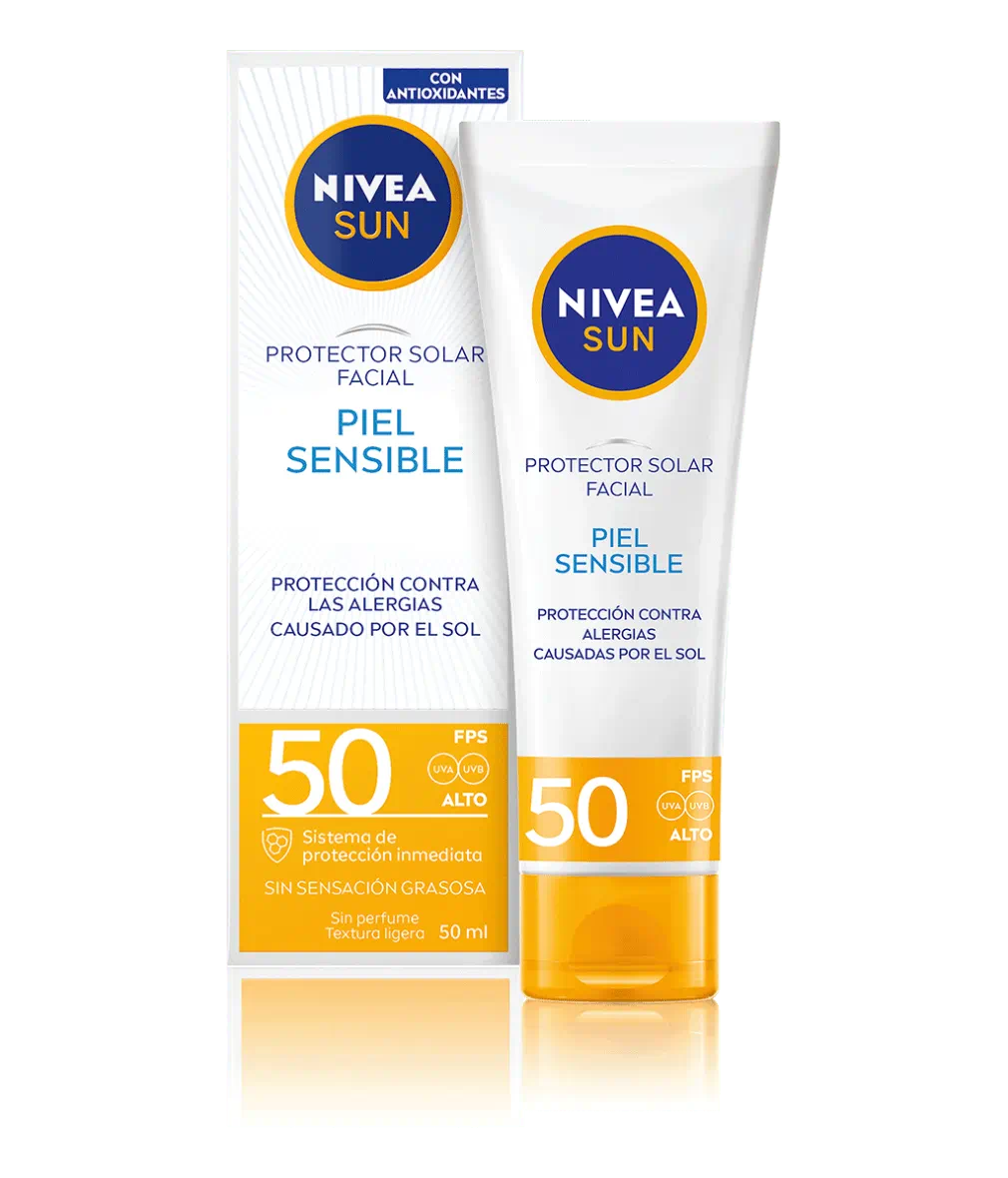 NIVEA Sun Protector Solar Facial Piel Sensible FPS 50 – 50 ml