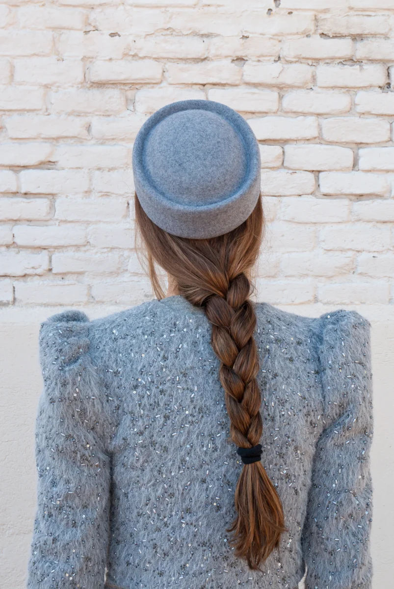 Tocado Casquete Jackie mini gris - Imagen 5