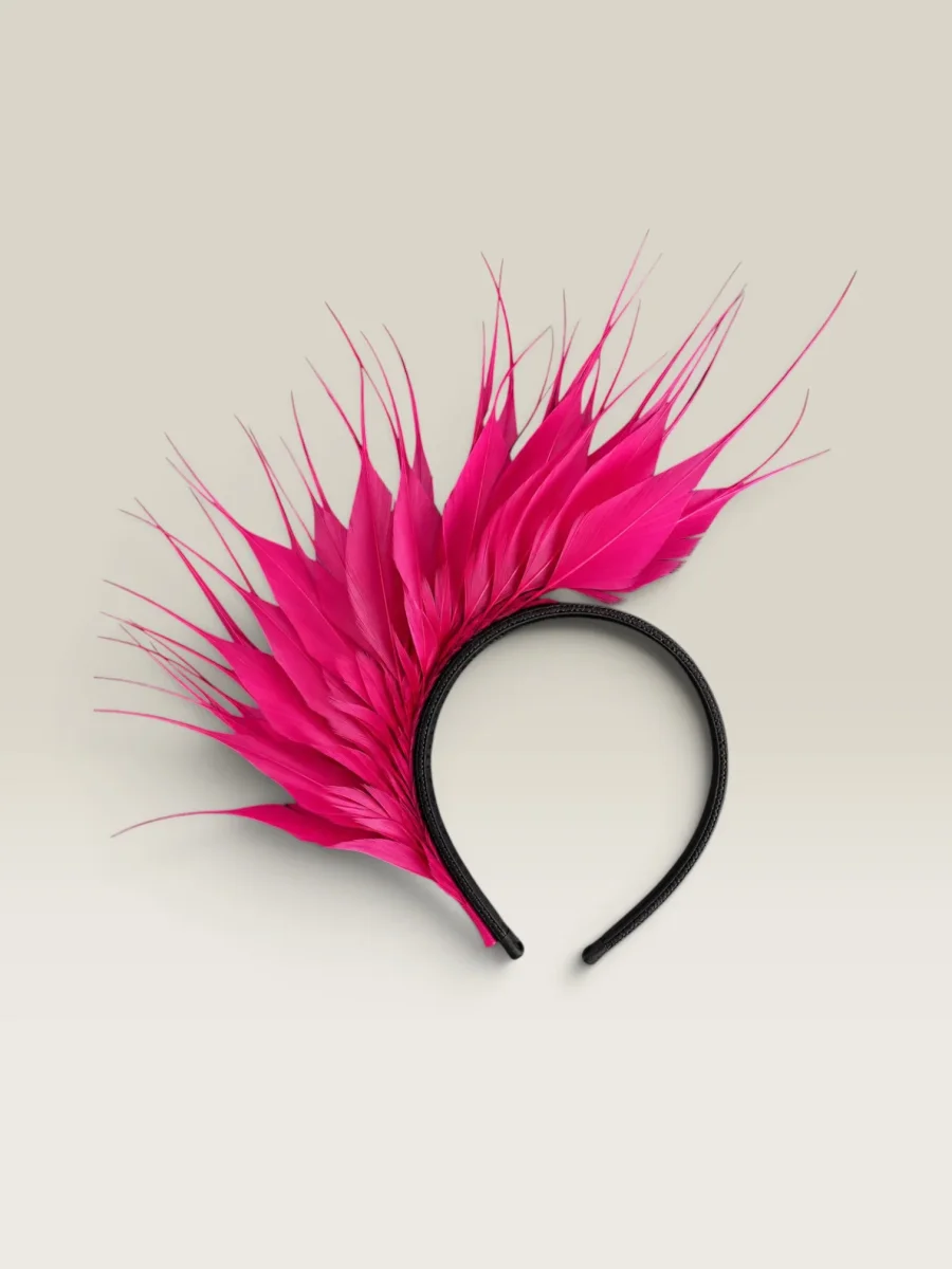 Diadema Avestruz mini fucsia - Imagen 2