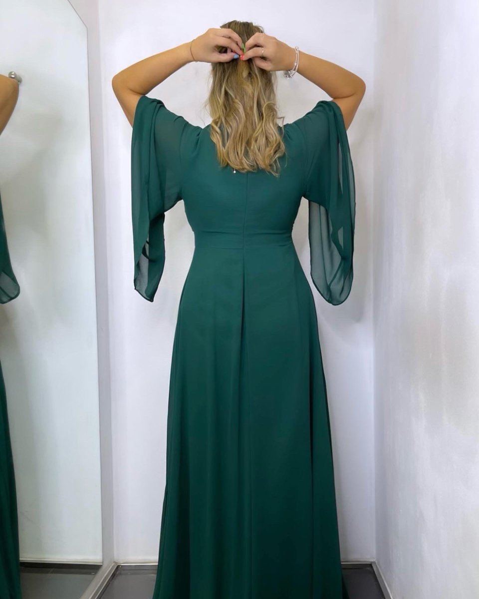 Vestido Gasa Mangas Curvy - Imagen 7