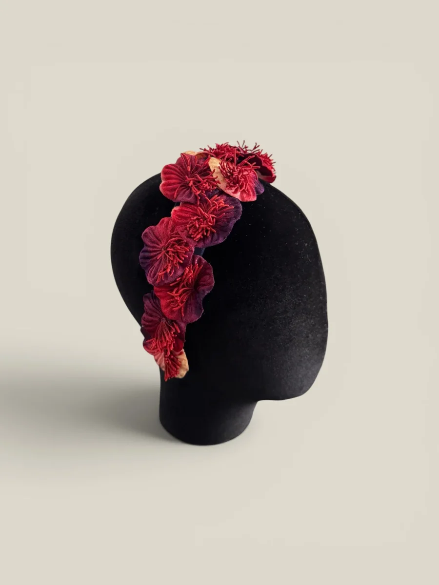 Diadema Dalia roja y morada - Imagen 5
