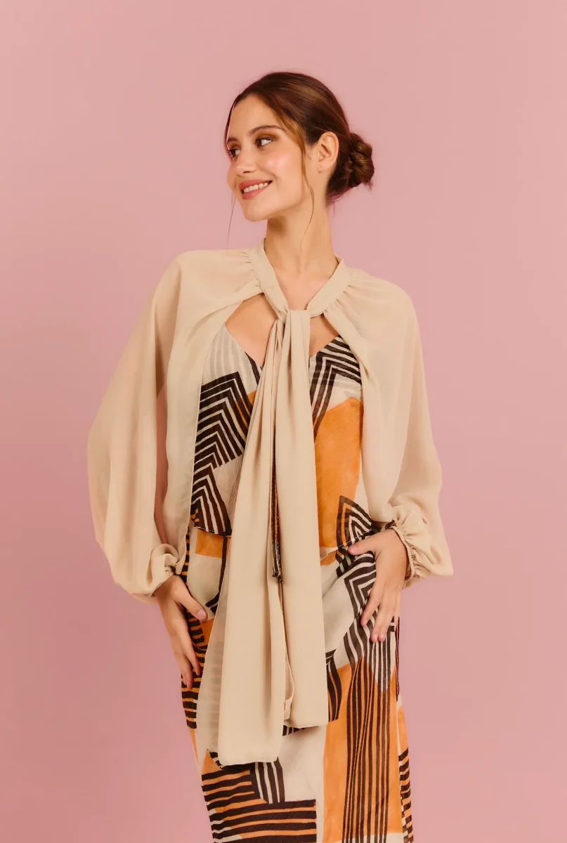 Mangas de crepe Beige - Imagen 3
