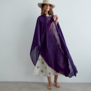 Capa de crepe larga morado