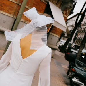 Lazo Ribbon plisado blanco