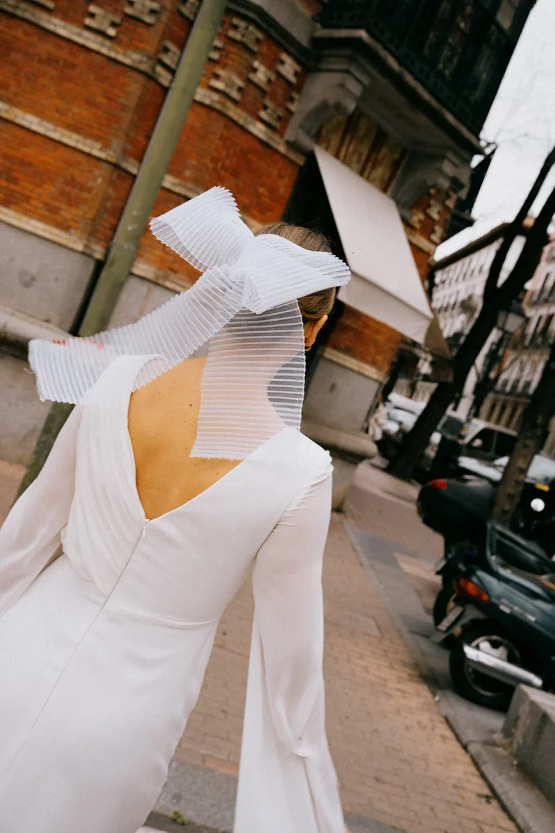 Lazo Ribbon plisado blanco - Imagen 2
