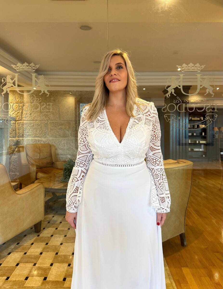 Vestido Ibiza Mangas Volante Novia - Imagen 9