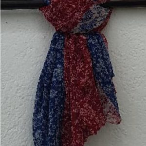 Pashmina estampada duo rojo azul