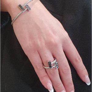 Conjunto mujer anillo y pulsera de acero