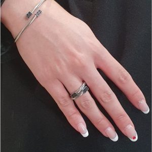 Conjunto acero mujer pulsera y anillo ajustable