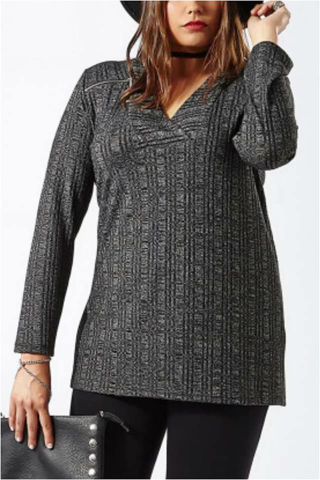 Jersey mujer punto con cremalleras tallas grande - Imagen 2