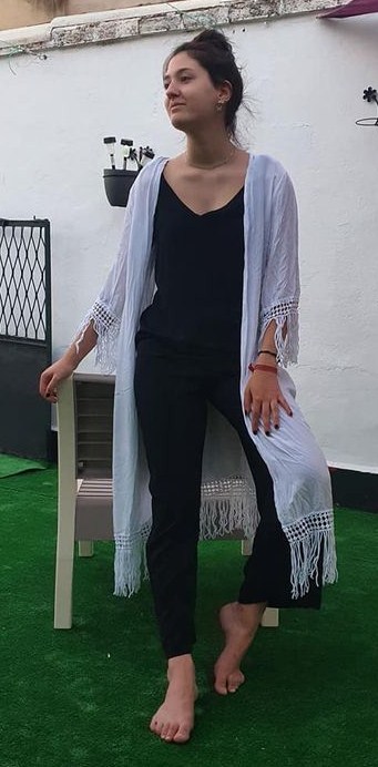 Kimono largo mujer con flecos - Imagen 3
