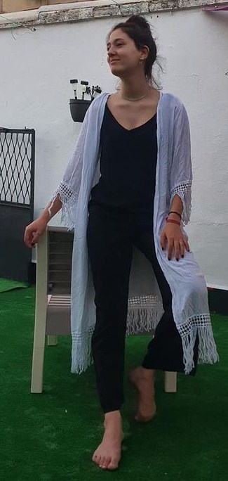 Kimono largo mujer con flecos - Imagen 7