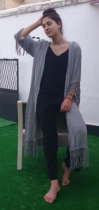 Kimono largo mujer con flecos - Imagen 6