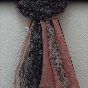Pashmina estampada duo rosa negro