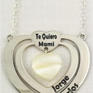 Gargantilla DOBLE CORAZÓN personalizado de Plata de ley