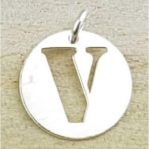 COLGANTE PLATA LETRA V