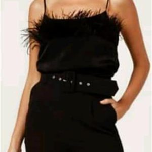Top mujer tirantes con plumas