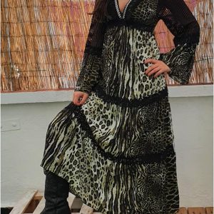 Vestido largo mujer bohemio animal print