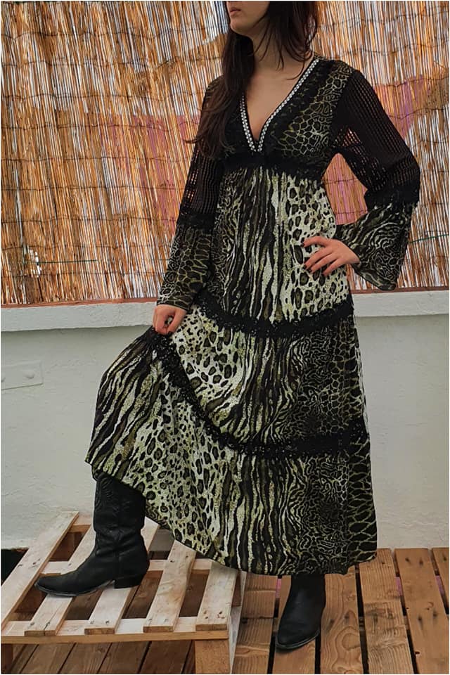 Vestido largo mujer bohemio animal print