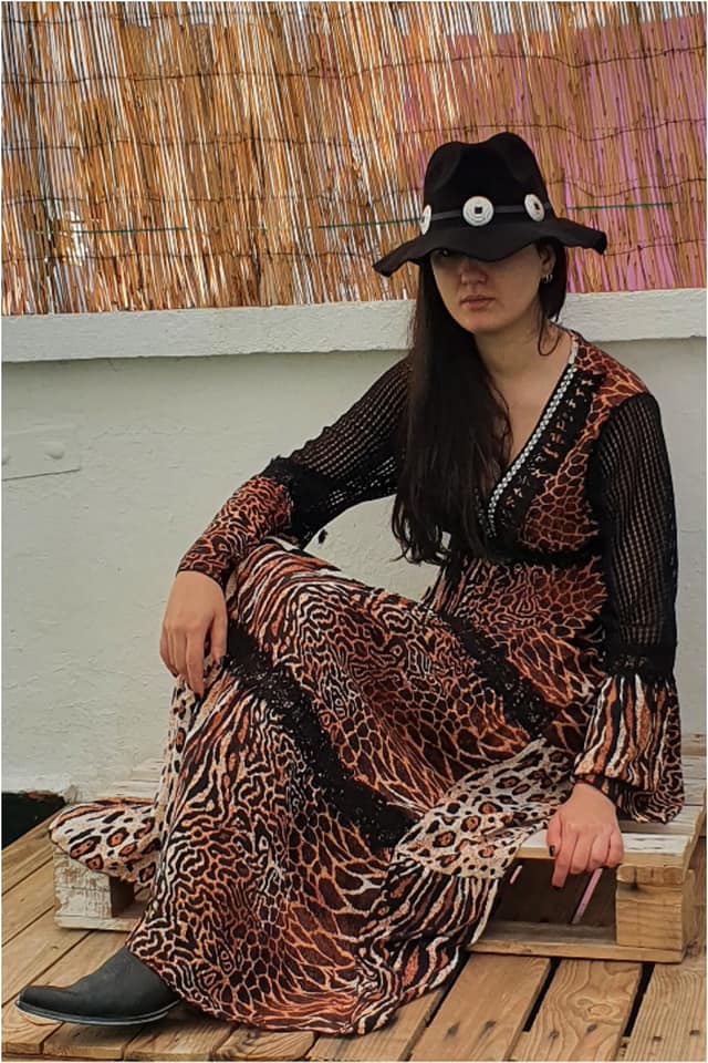 Vestido largo mujer bohemio animal print - Imagen 4