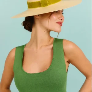 Canotier Amazona con cinta lima