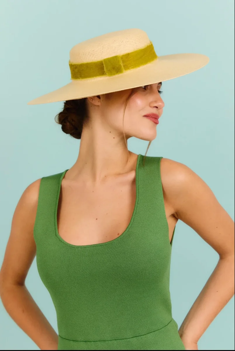 Canotier Amazona con cinta lima