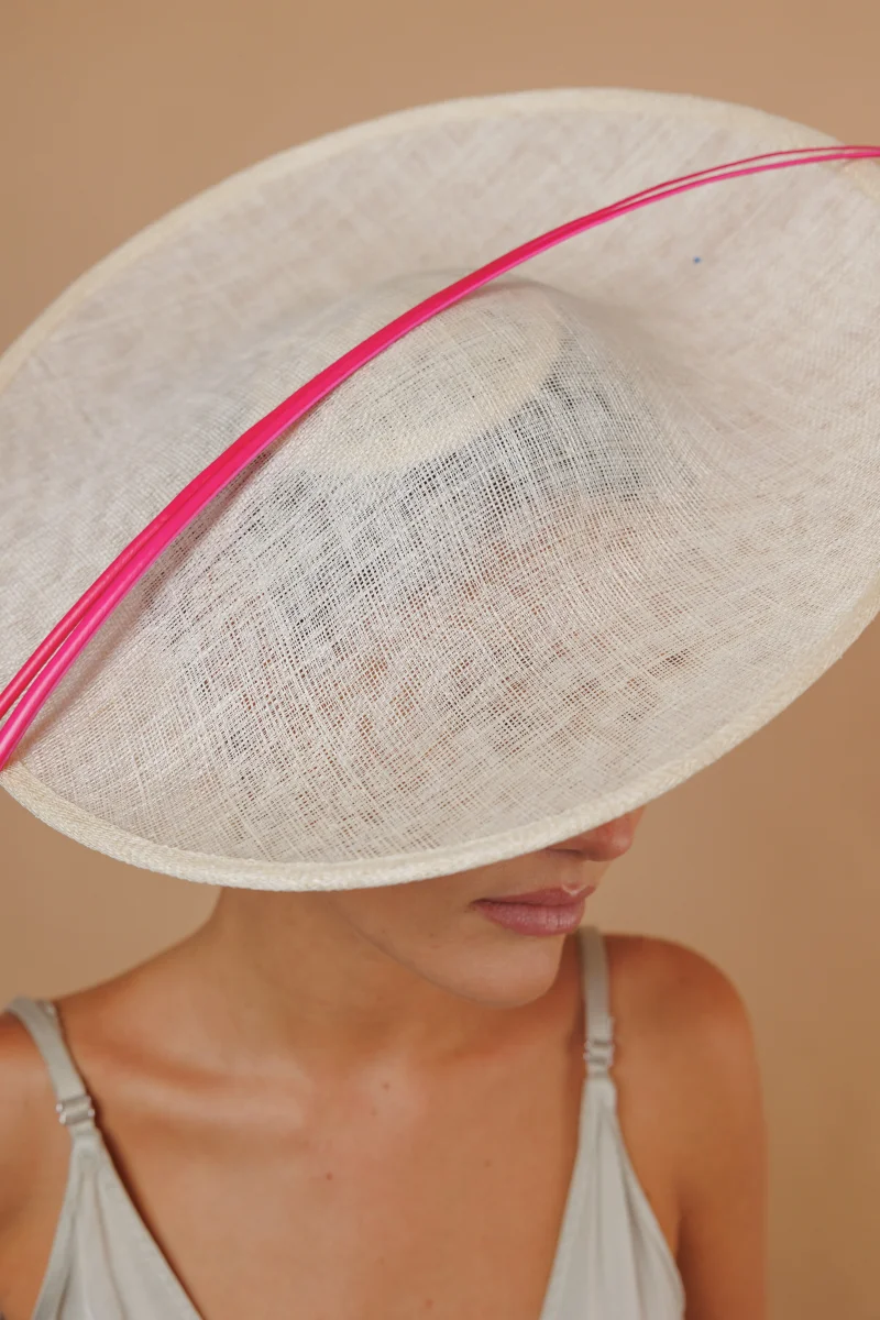 Tocado Renata beige y rosa - Imagen 4