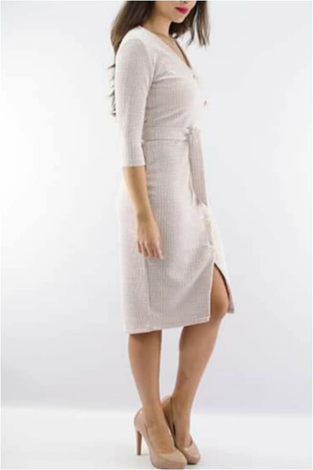 Vestido mujer jacquard rosa - Imagen 3