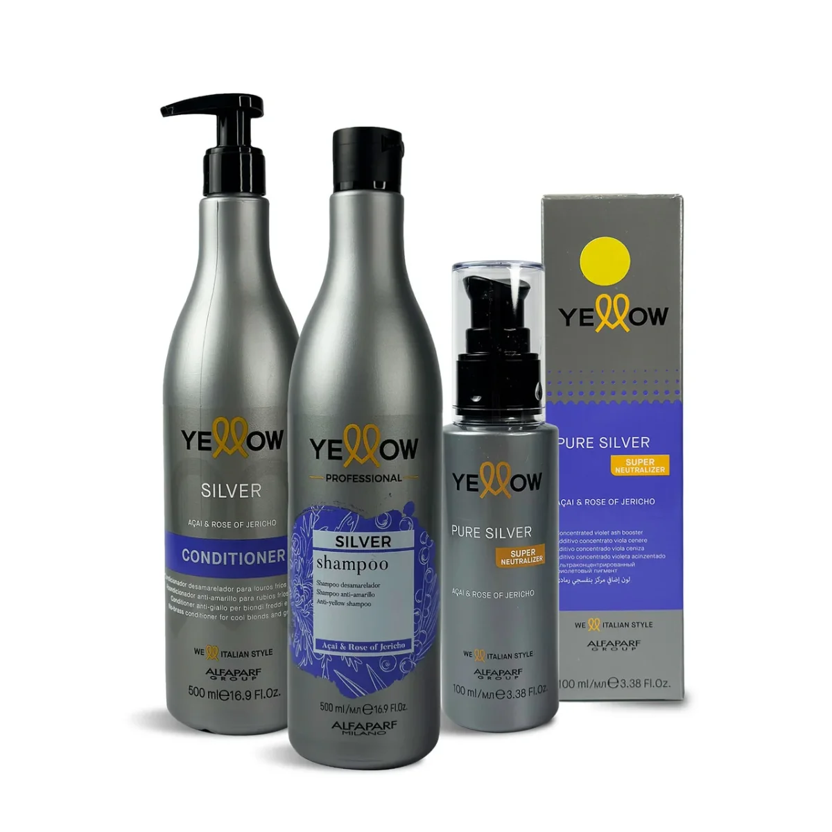 Alfaparf Milano Yellow Professional Silver Line | Shampoo, Conditioner & Pure Silver - Imagen 3