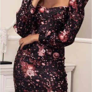 Vestido mujer mangas abullonadas