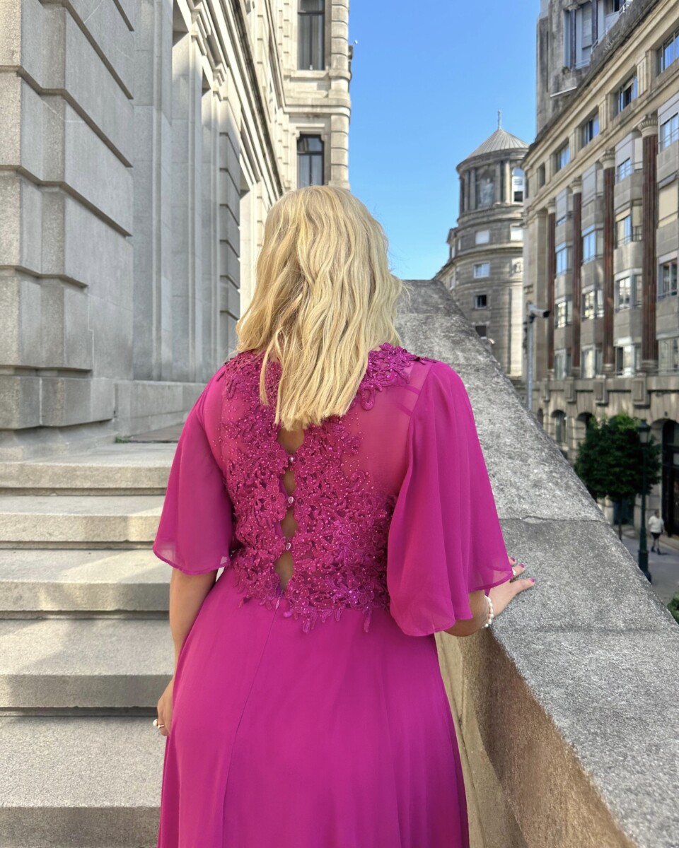 Vestido Encaje Espalda Mangas Curvy - Imagen 4