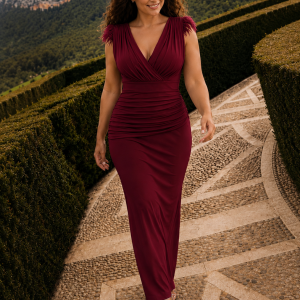 Vestido Sirena Plumas Curvy
