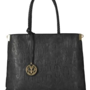 BOLSO MUJER NEGRO CON TEXTURA