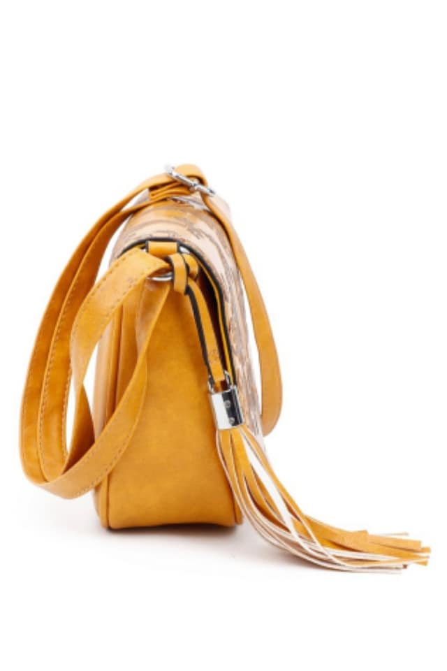 BOLSO BANDOLERA MUJER TEXTURA AMARILLO - Imagen 4