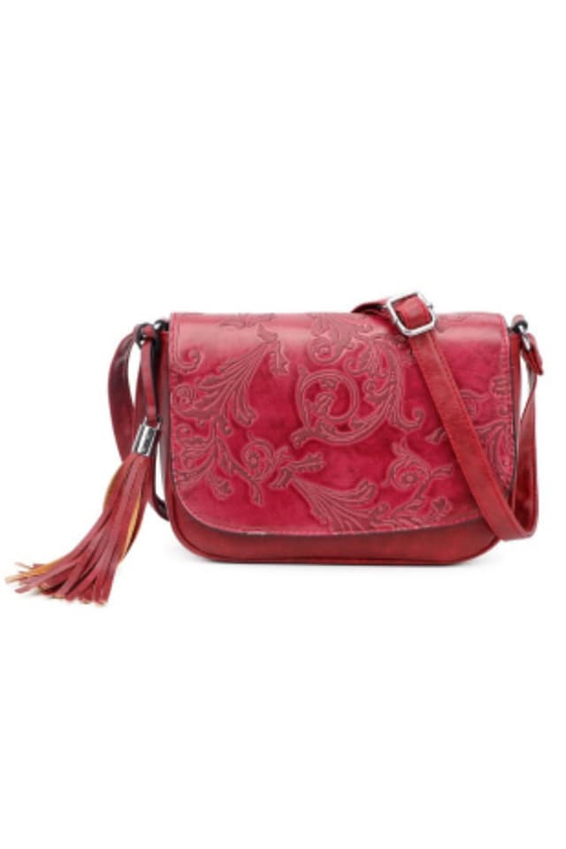 BOLSO BANDOLERA MUJER TEXTURA ROJO