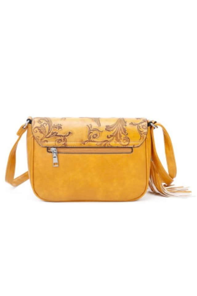 BOLSO BANDOLERA MUJER TEXTURA AMARILLO - Imagen 5