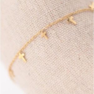 Pulsera mujer acero dorado cruces