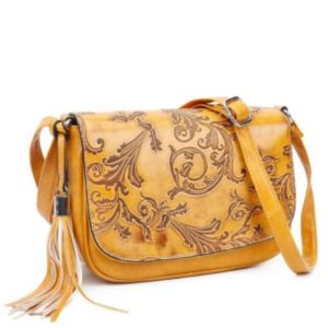 BOLSO BANDOLERA MUJER TEXTURA AMARILLO