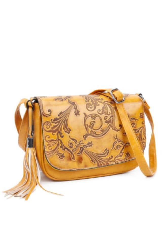 BOLSO BANDOLERA MUJER TEXTURA AMARILLO - Imagen 2