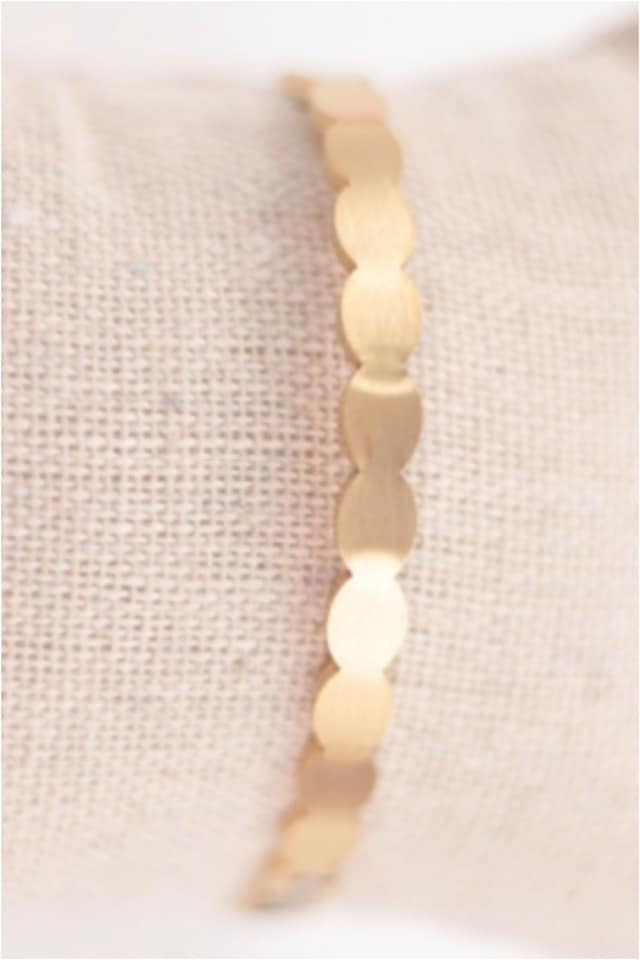 BRAZALETE MUJER ACERO DORADO CON OVALES - Imagen 2