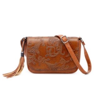 BOLSO BANDOLERA MUJER TEXTURA MARRÓN