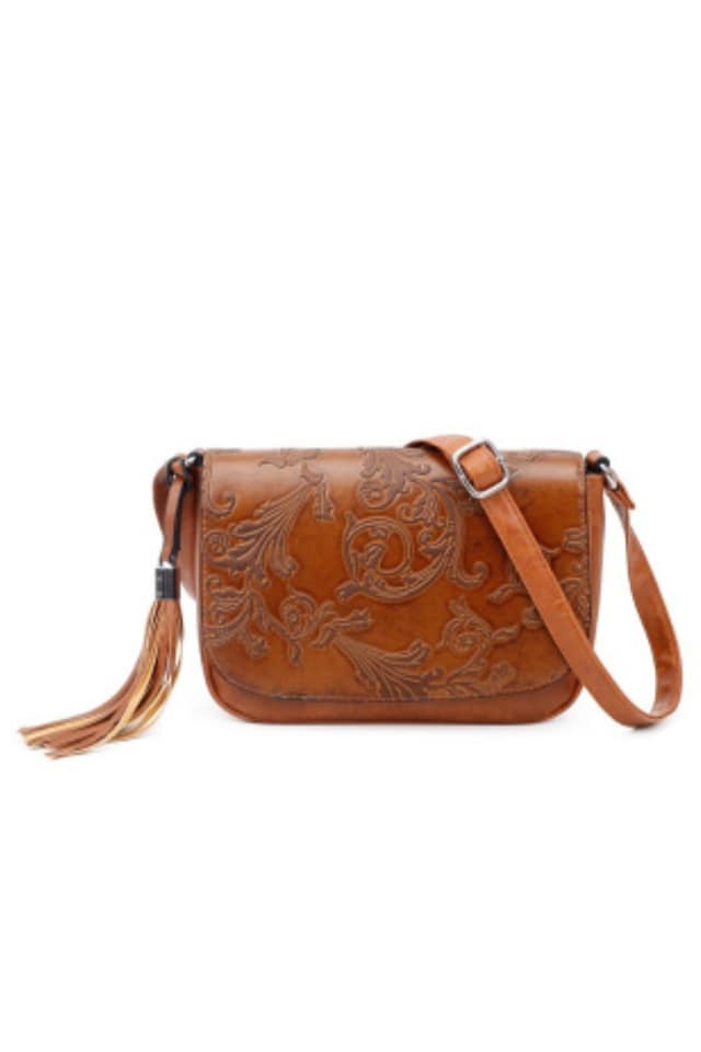BOLSO BANDOLERA MUJER TEXTURA MARRÓN