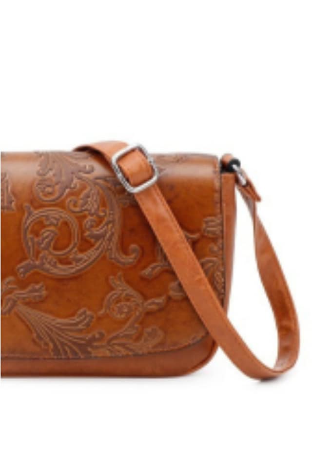 BOLSO BANDOLERA MUJER TEXTURA MARRÓN - Imagen 3