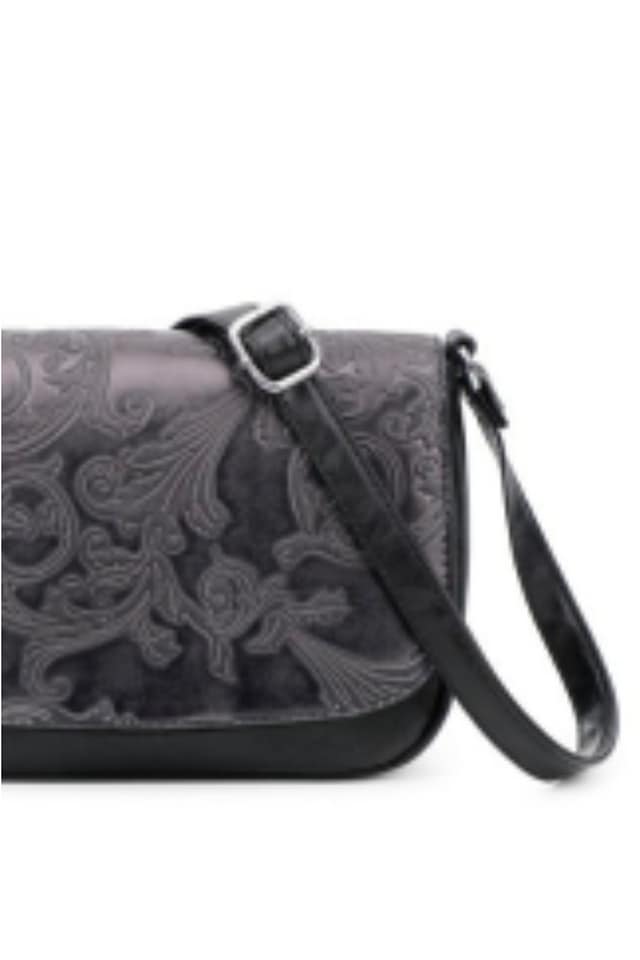 BOLSO BANDOLERA MUJER TEXTURA NEGRO - Imagen 3
