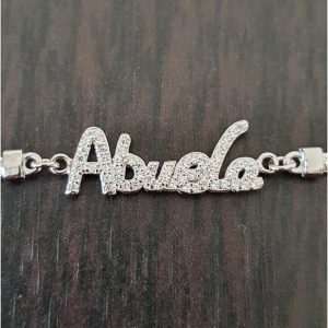 Pulsera Abuela de plata de ley con circonitas